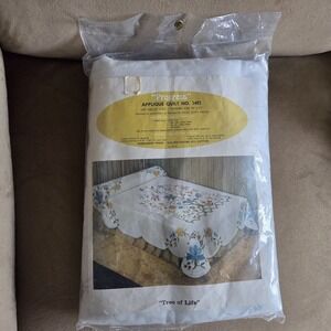 Vintage Progress Tree Of Life Applique Quilt Top Kit  1492 Size 79 x 97 New